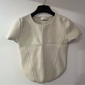Babaton sculpt knit cropped tee